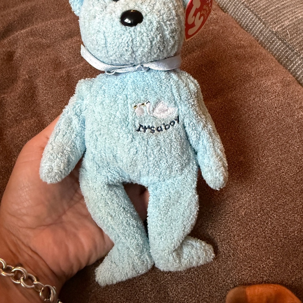 TY Beanie Baby BABY BOY "Its a Boy" Bear - March 3 2002 - Retired Vintage!!!